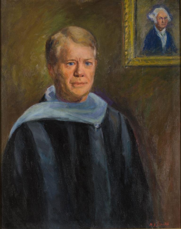 ZKM-10705; D-202 M. Šileikis „Prezidento J. Carterio portretas“. Drobė, aliejus. Išm: 76,0×61,0 cm